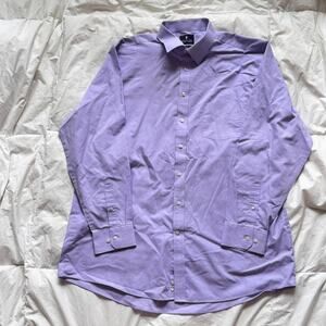 Stafford Purple button up shirt travel easy care sz XLT office business